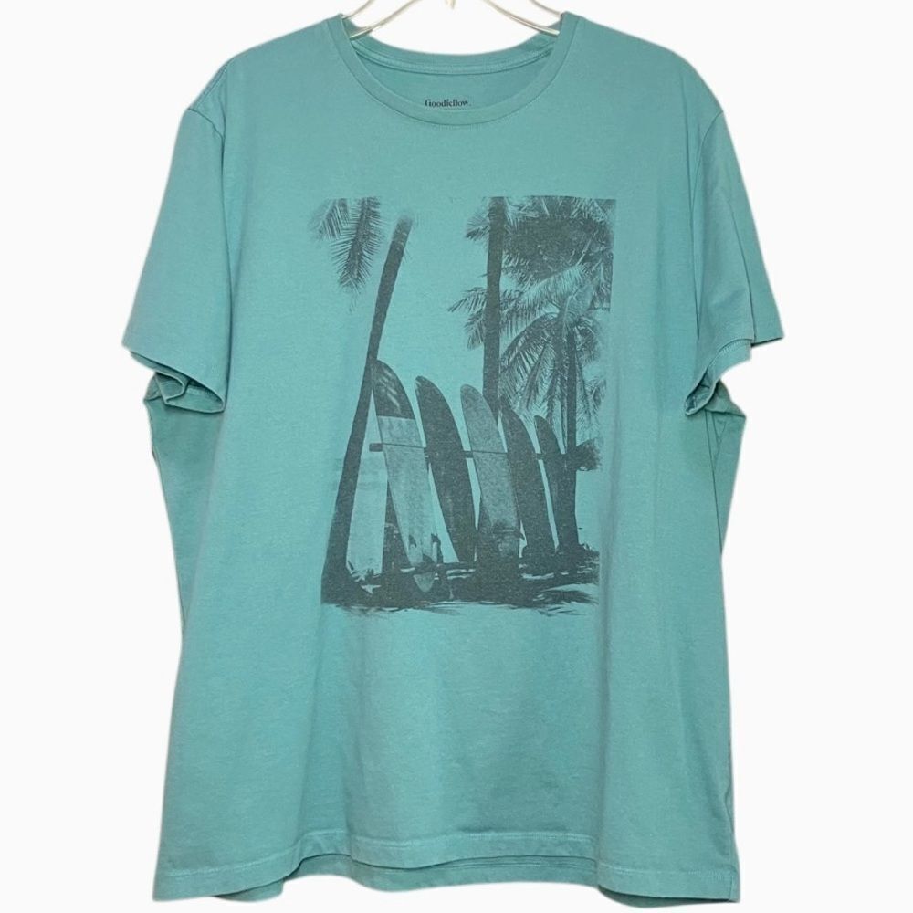 Goodfellow & Co. Surfboard Print Short Sleeve Tee in Green/Black Men’s XL
